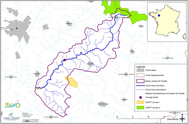 Cartographie du bassin versant de l'Ouette